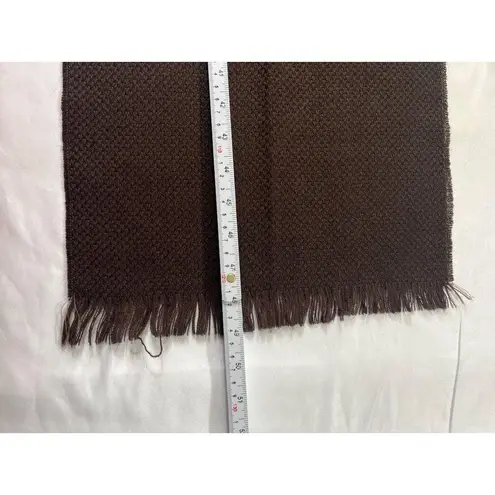 Womens Chocolate Brown Fringed Wool Blend 49in Scarf SKU 7142