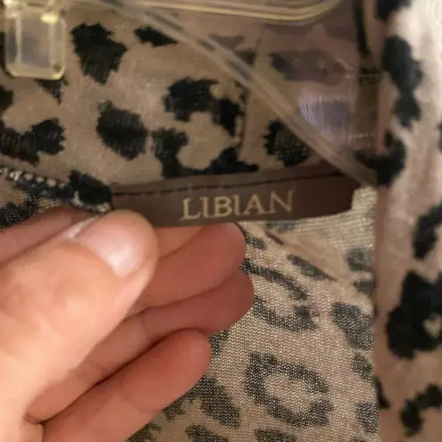 Libian Womens Lightweight Cardigan Sweater S Small Leopard Print Brown & Black