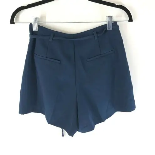 Habitual  Womens Shorts High Waist Pleated Belted Navy Blue Size 0