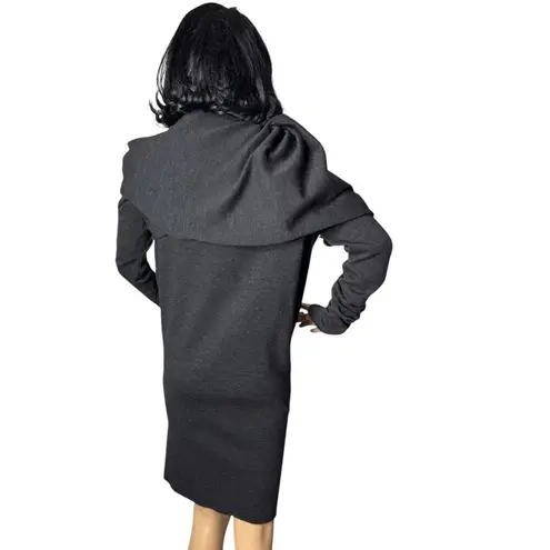 LANVIN Draped Twisted Wool long sleeved sweater dress in gray size small