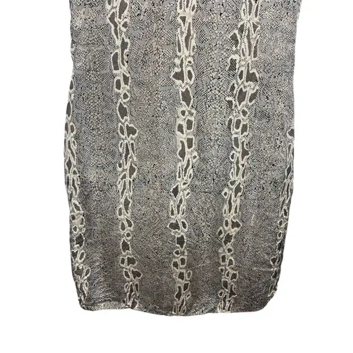 VTG Stunt 100% Silk Dress Women’s M Snakeskin Animal Print Sleeveless Dress Tan Size M