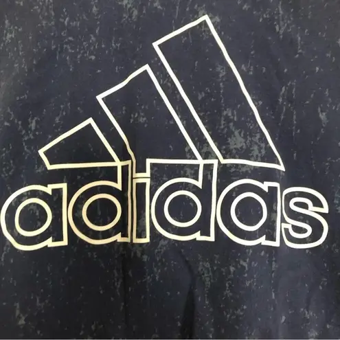 Adidas  Navy Blue Cropped Drop Armhole Gathered Front Muscle Tank Top