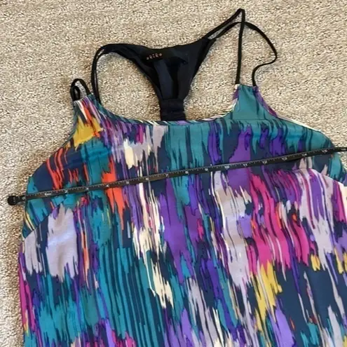 Akiko Multi Color Silk Racerback Maxi Dress