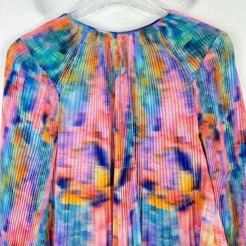 Tanya Taylor  Shanalee Top Shirt Accordion Pleated Long Sleeve Size Small S EUC