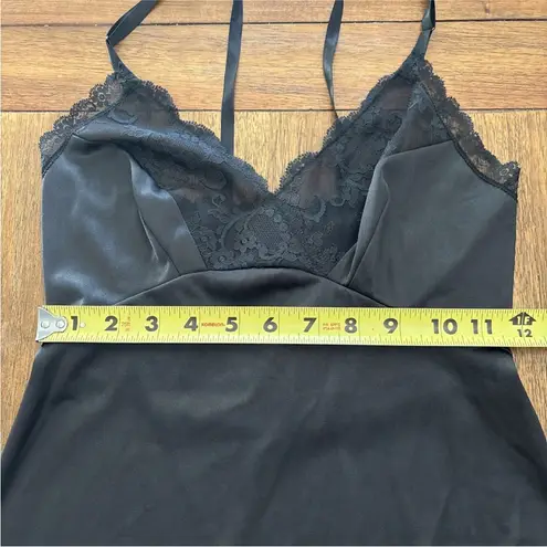 Vanity Fair Vintage Full Slip Dress Size 32L Black Nylon Lace Trim Lingerie USA - Image 6