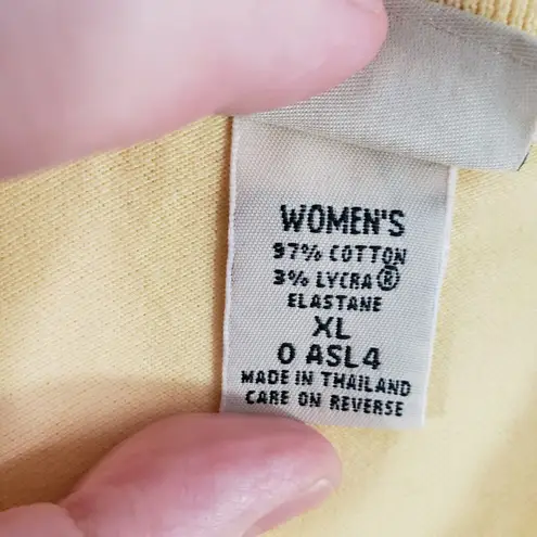 L.L.Bean  Polo Shirt Womens Size XL Yellow Short Sleeve Collared Classic Casual