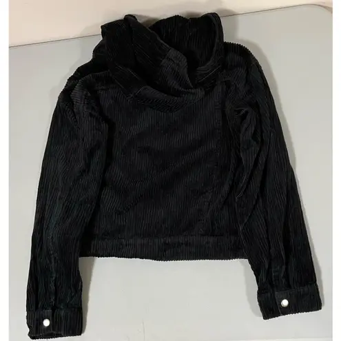 Black Corduroy Buttoned Hooded Jacket Coat Size S 🖤