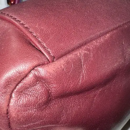 Etienne Aigner Signature Classic Shoulder Bag Purse Genuine Leather Burgundy Vtg