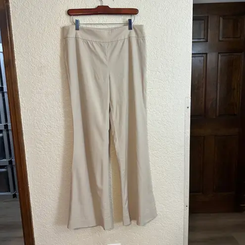 Lafayette 148 Pants Womens 8 Waverly Wide Leg Wool Dress Office Beige Stretch Tan