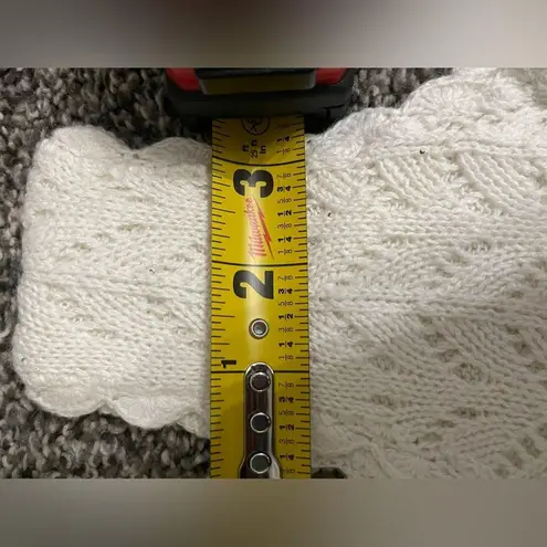 New Maggie Sweet 2 piece white knit tank top, long sleeve button up cardigan L Size L