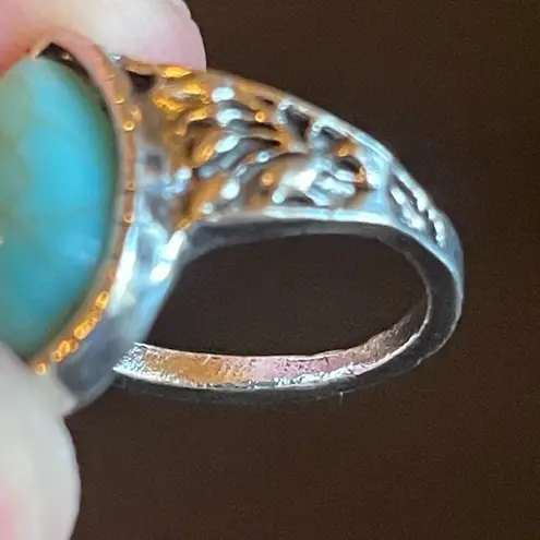Water drop turquoise ring size 4 Blue