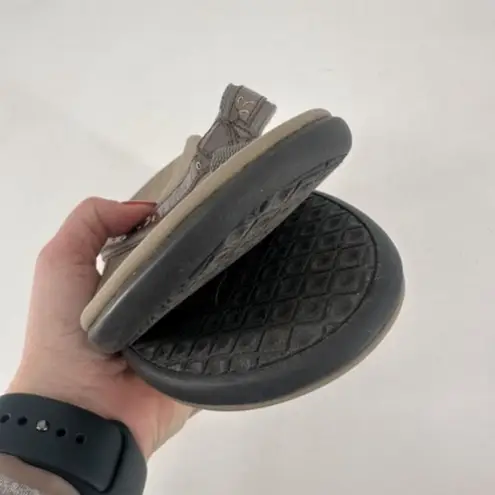 Vionic Tide Casandra Pewter Leather Sandal Flip Flop Women's US size 9