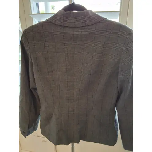 Oscar de la Renta Houndstooth Men's Women's Size 8 Gray Black Classic Blazer