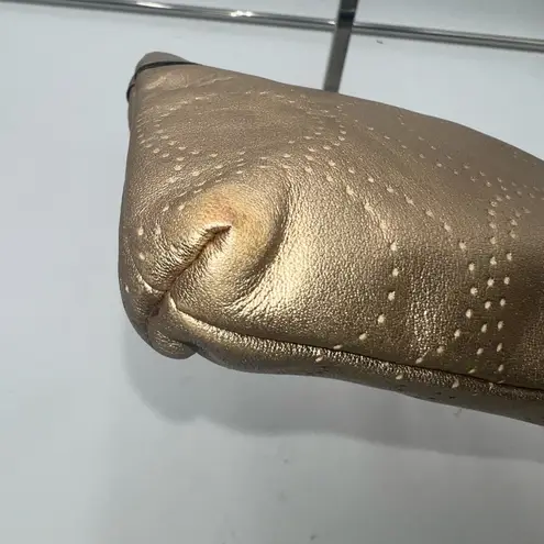 Coach  Metallic‎ Gold Leather Wristlet with a Perforated C Signature thumbnail 7