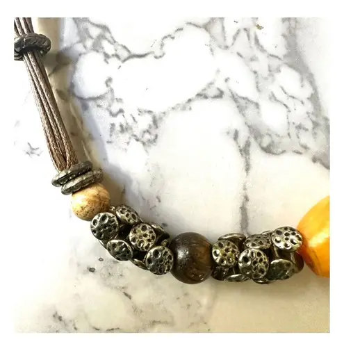 Calcite tigers eye jasper natural stones necklace Yellow