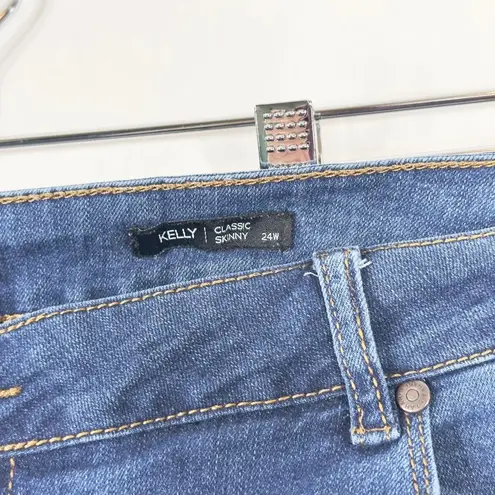 Tahari Plus Size 24W Jeans Skinny High Rise Blue Stretch Kelly Classic 1266