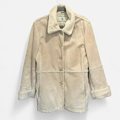 Vintage St. John’s Bay Tan Genuine Suede Leather And Shearling Lined Jacket Size L
