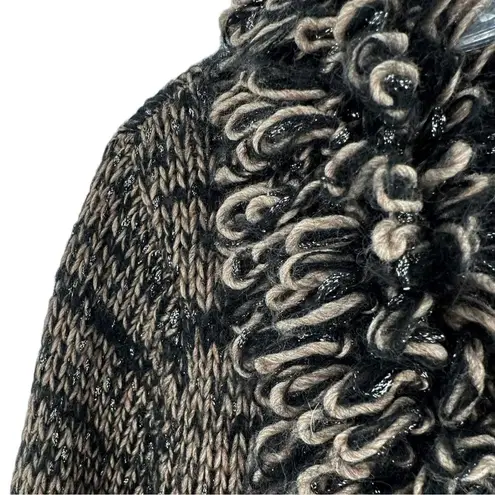 Anthropologie LEIFSDOTTIR Brown Black Mohair Wool Cardigan Sweater Coat Size M Size M