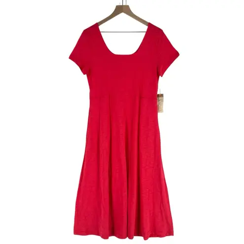 Habitat Escape by Clothes Women's Pink Cotton Blend Scoop Midi Dress NWT Size S