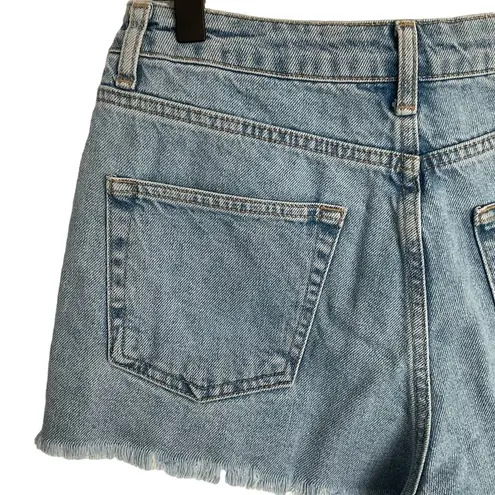 Topshop  MOTO Mom Jean Shorts High Waist Embroidered‎ Size 6 US  Euro 38