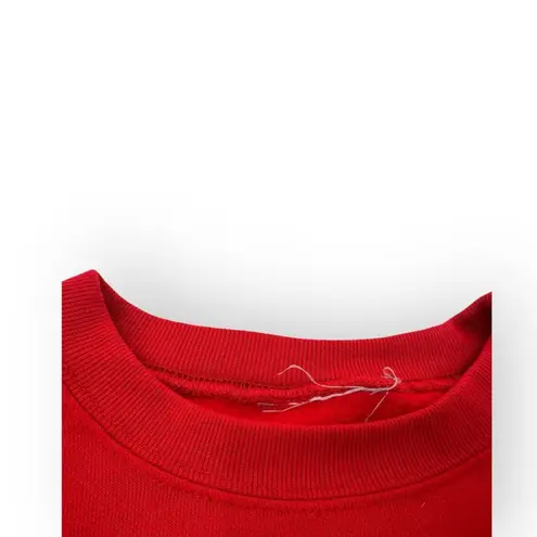 Vintage Christmas Red Cat In Basket Sweatshirt Long Sleeve Crew Neck Size L