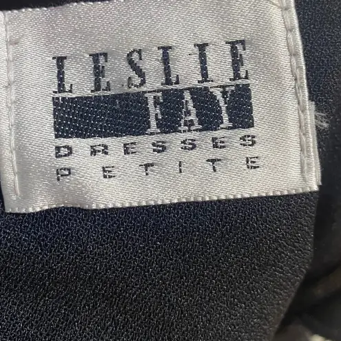 Vintage 80s Ruffled Mini Dress Satin Bow Detail Tiered Skirt Long Sleeve Black M Size M