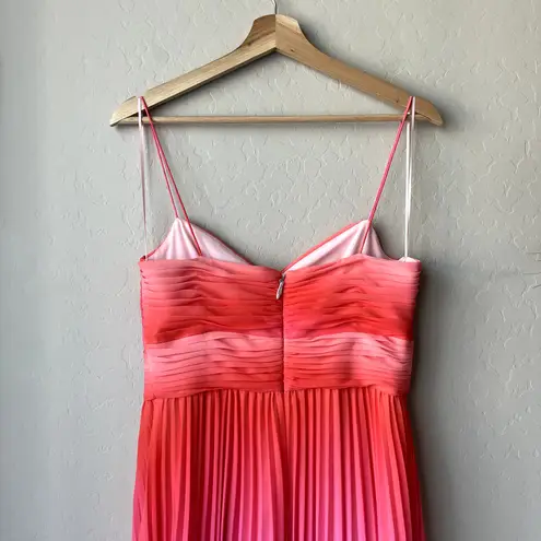 AMUR Dress Emmett Pleated Maxi Gown in Ombre Sunset Size 6