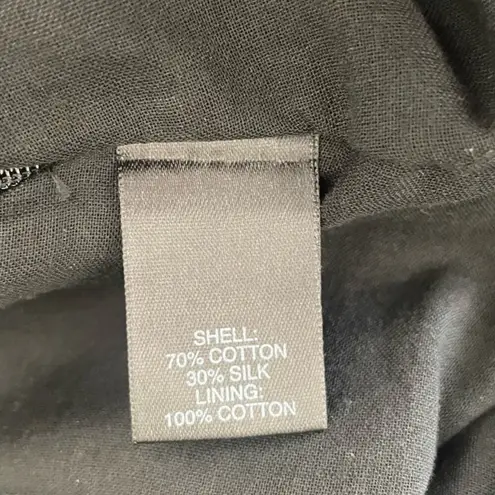 Avenue Women Midi Skirt 18 Black Cotton Silk Lined Sheer Whimsigoth Fairy Flowy