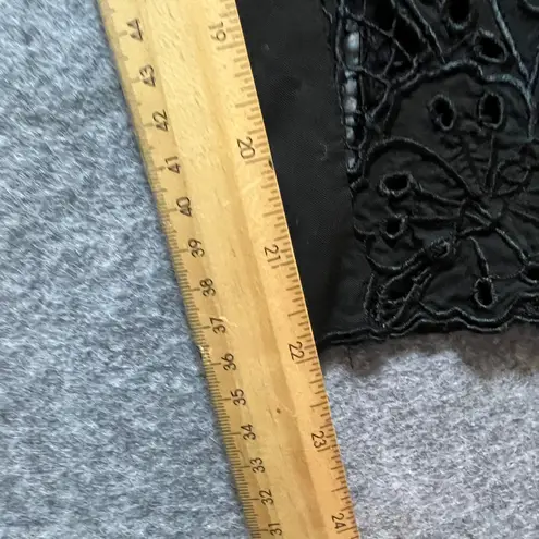 Baik Baik Honolulu Black Rayon Cropped Pants S/M Butterfly Lace Embroidered Size undefined