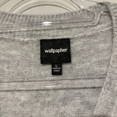 Wallpapher Cracker Barrel Heart Sweater Grey Size Large