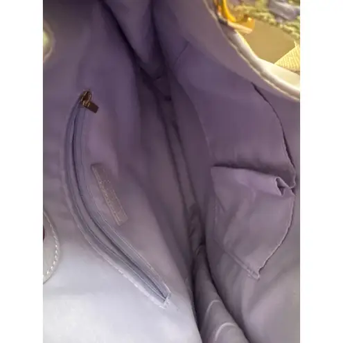 Large Lilac Faux Leather Boho Crossbody Bag with Guitar Strap Purple