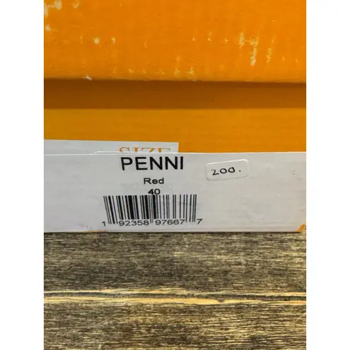 Miz Mooz Penni Red Leather Platform Heeled Loafer Womens 40 / US 9 Twee