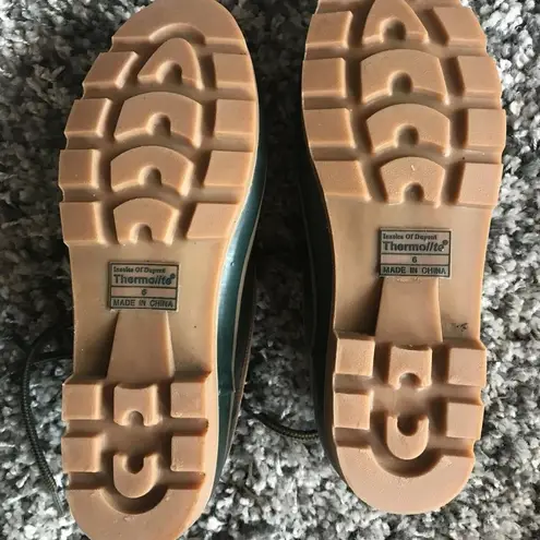 Dupont sz 6 DUCK BOOTS shoes ankle Low tan green