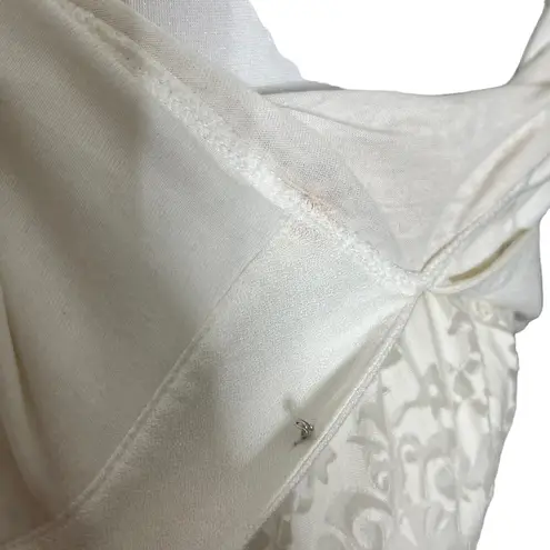 Farm Rio Solana Cutout Cold Shoulder Ivory Midi Dress Boho Anthropologie Size S