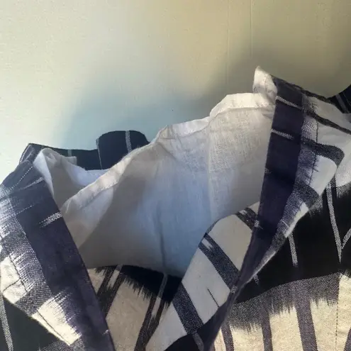 Apiece Apart Taiyana Shorts Indigo White Ikat Stripe Resort Wear Coastal Small