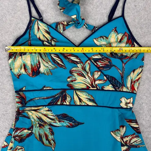 Band of the Free Blue Floral Strappy Ruffle Midi Dress Size XS Slit Skirt