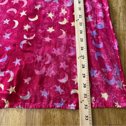 The Moon Vintage Pink and Stars Cotton Hippie Festival Bohemian Mini Sundress