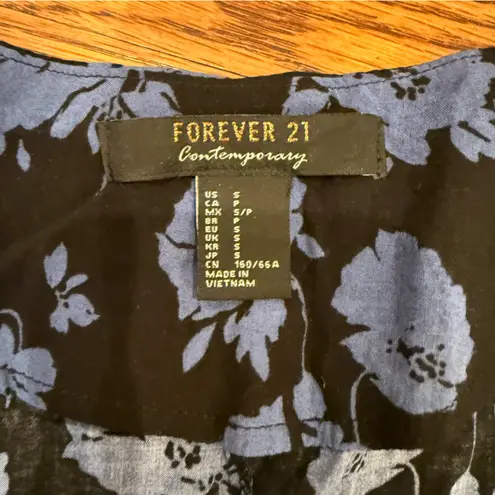 Forever 21 Vintage Floral Playsuit Romper Blue