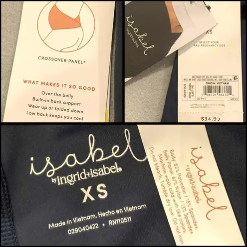 Women's Isabel Maternity Ingrid & Isabel Belly Panel Black Dark Charcoal Gray XS