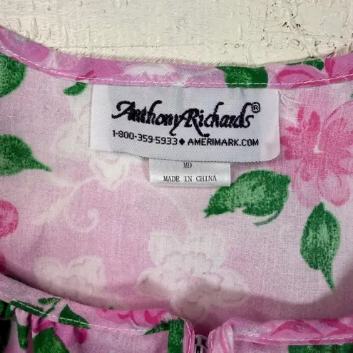 Anthony Richards Pink Floral Dress Women's Sleeveless Casual Sun Dress MD Size M