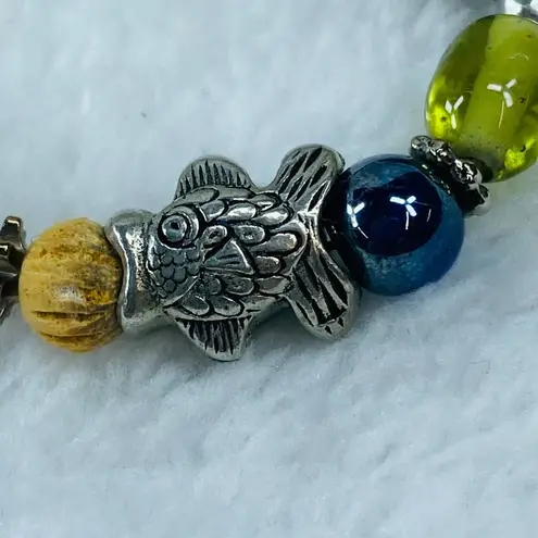 Womens Beaded Charm Bracelet Asymmetrical Beads Adjustable with Extender Chain