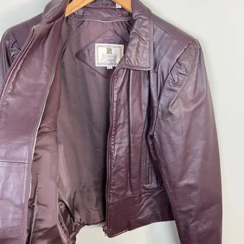 Florence Tanners‎ Leather Jacket 11/12 Women Maroon Biker Zip Up Optional Lining Red Size undefined