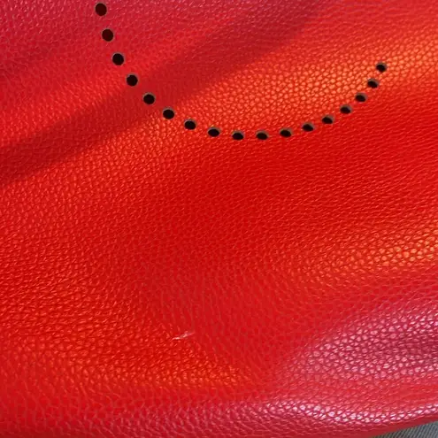 Mark Graham pebbled, leather laser cut C tote bag Red