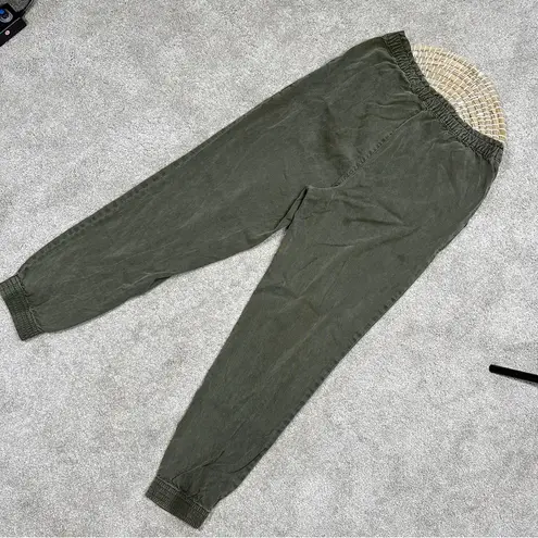 H&M  Women’s Twill Joggers Pants High Waisted in Green Size 6 thumbnail 6