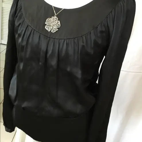Ling sleeve silk blouse Black Size 8