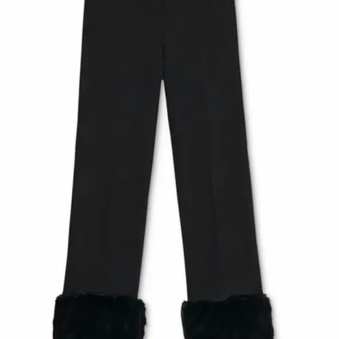 Danielle Bernstein Faux-Fur-Hem Trim Pants plus size 22. (A6)