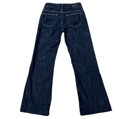 AG Adriano Goldschmied  The Mona Stretch Flared Wide Leg Dark Wash Blue Jeans  4