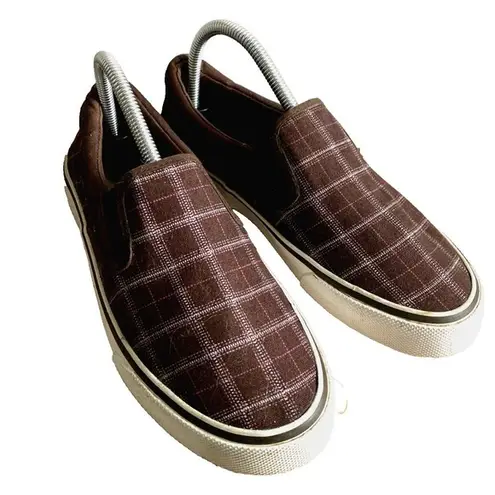 Airwalk Slip On Loafers Shoes Brown & Gray Plaid Women's Size 8 Style 55131
