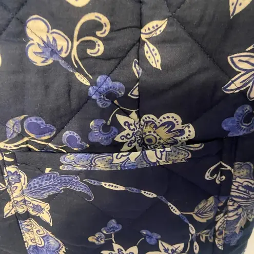 Talbots  Womens Jacobean Quilted Blanket Jacket Blue Floral Size‎ Large