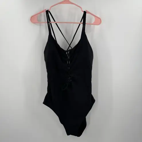 Skinny Dippers Swimsuit Size Large NEW Jelly Beans Suga Babe Lace Up Black NWOT
